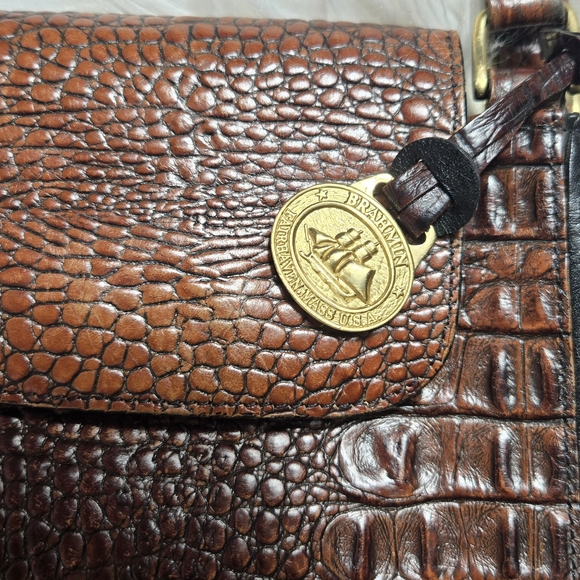 Brahmin Brown and Black Crocodile Pattern Handbag - Picture 2 of 7